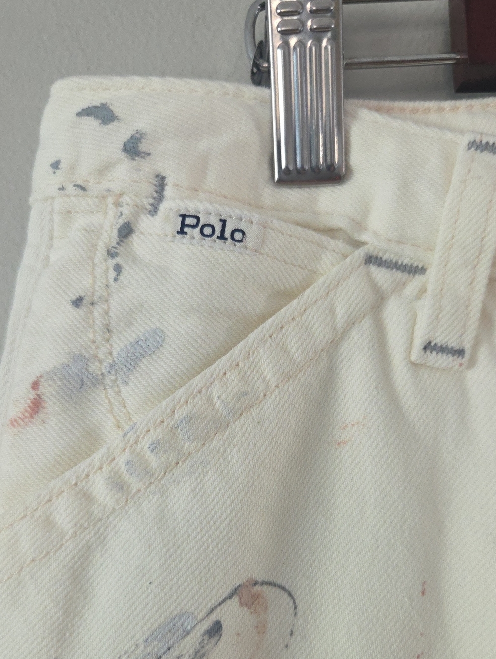 NWT Polo RL White Paint Splatter Slim Boyfriend Jeans (16) - Picture 3 of 8